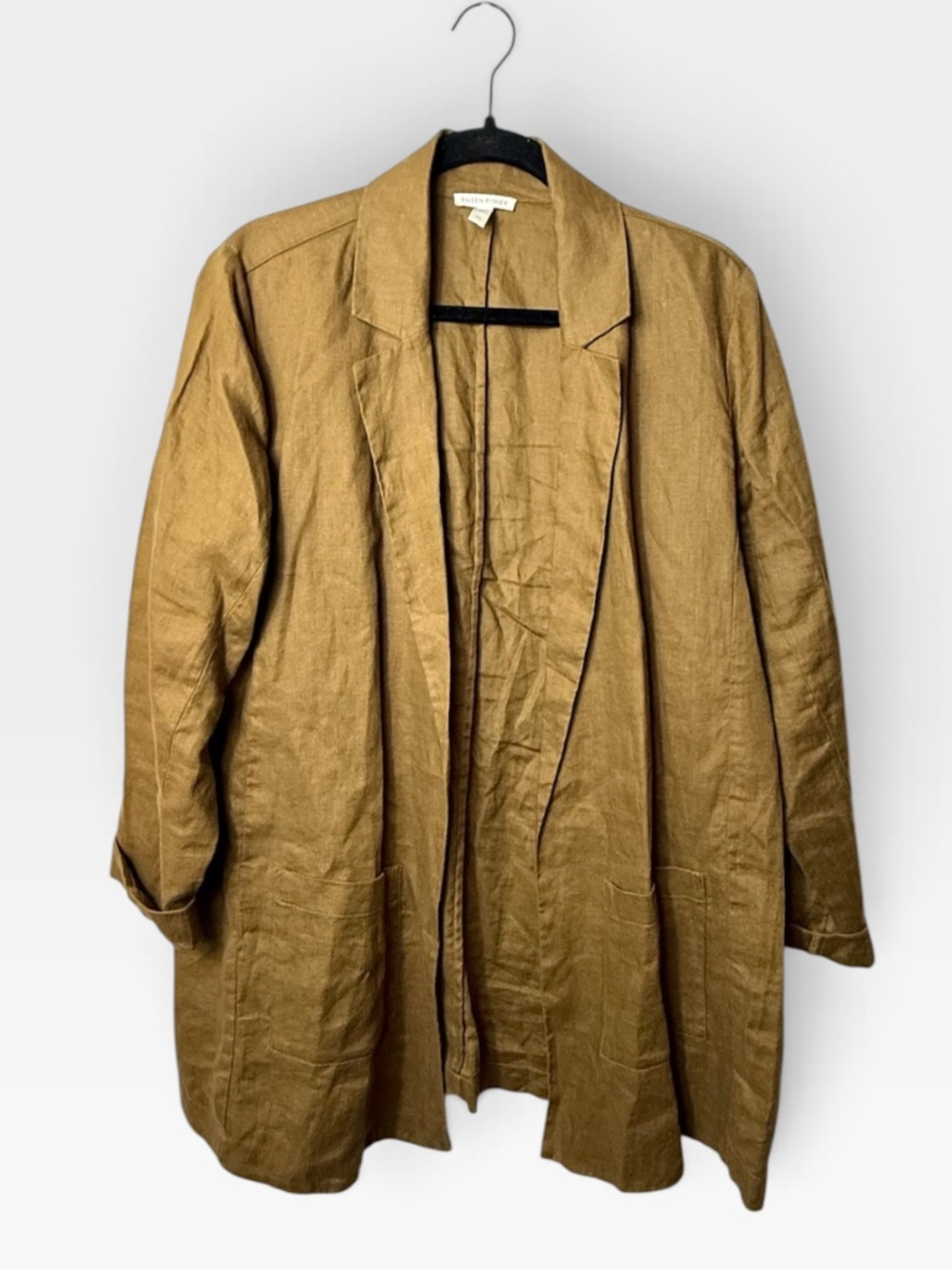 Eileen Fisher Organic Linen Jacket Women's Size Medium Rust Blazer (A)